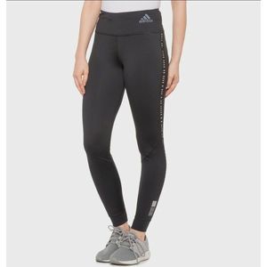 adidas Black Leggings with White Logo